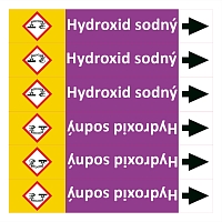 Značení potrubí ISO 20560, hydroxid sodný